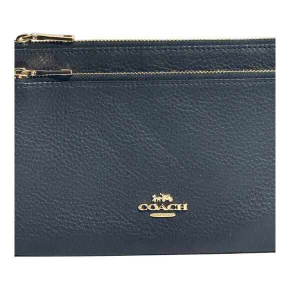 NWT Coach Pebbled Leather Double Zip Around Wristlet Wallet MSRP $198 - Picture 3 of 8